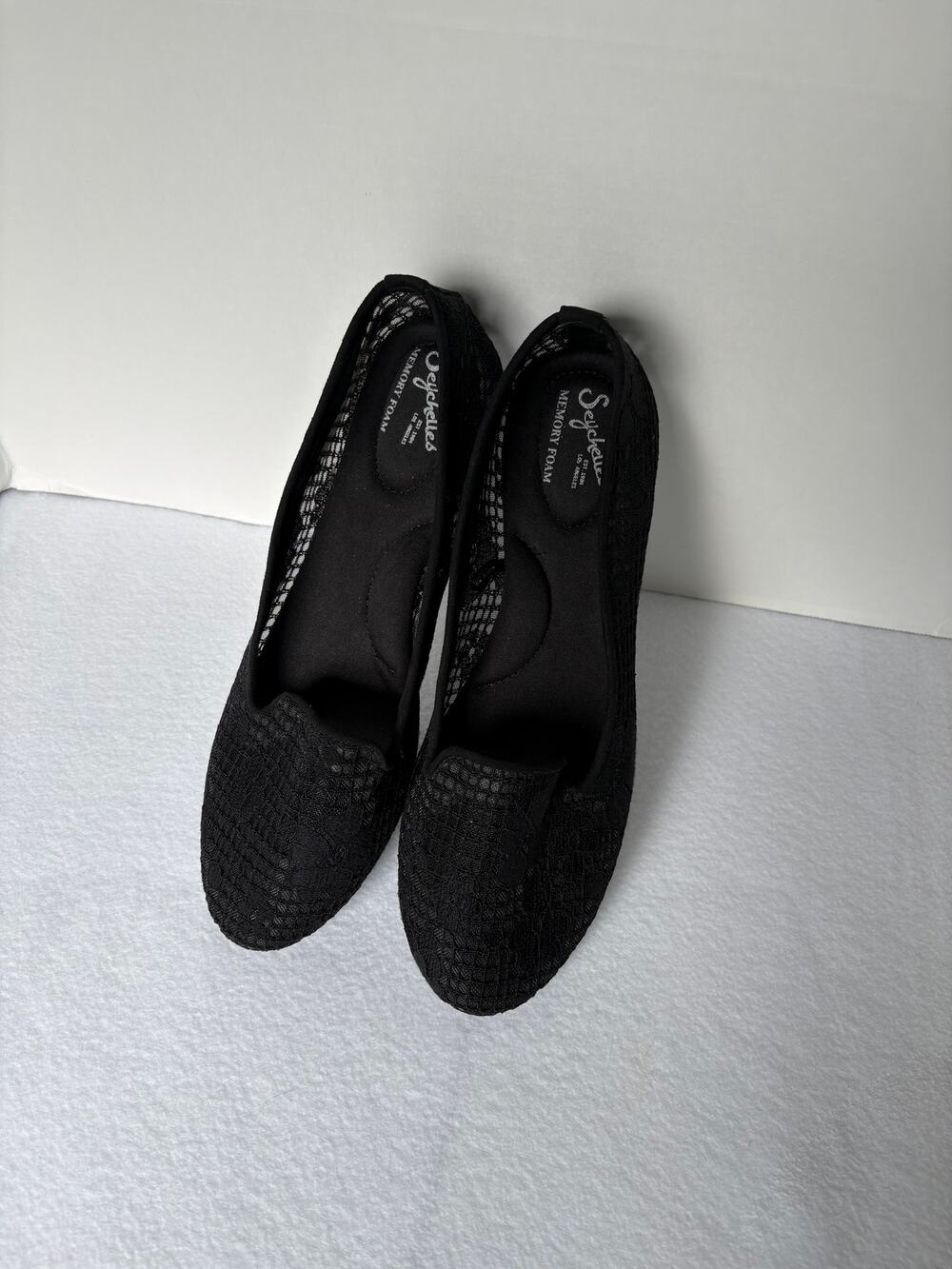 Seychelles Adeline Black Mesh Lace Loafers Memory Foam Flats Women's 10W